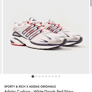 Sporty & Rich x Adidas Originals Adistar Cushion – White/Red/Navy – Men’s 7.5 –